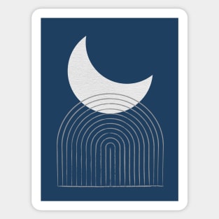 Moon Mountain - Navy - Mid century modern Sticker